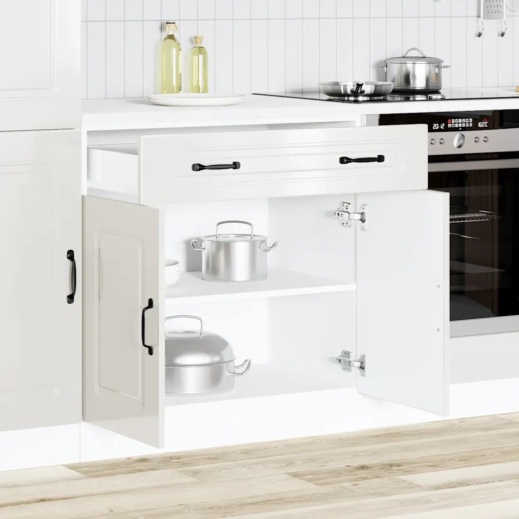 Base da Cucina Kalmar Bianco Lucido in Legno Multistrato