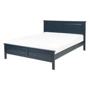 Letto in legno di pino di colore blu doppia dimensione 140 cm 6 stile scandinavo boho