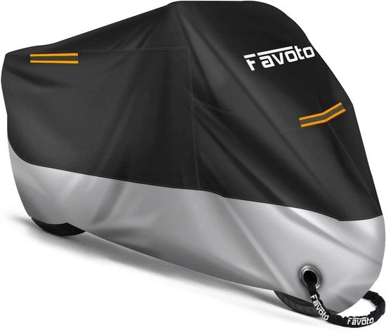 Motorhoes Verbeterde Versione con Fessura per Chiave 3 Strisce Riflettenti Protegge da UV Pioggia Neve Polvere Dimensioni XXXL 265x105x125cm