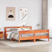 Letto senza Materasso-Struttura Letto Marrone Cera 180x200 cm in Legno di Pino 782714