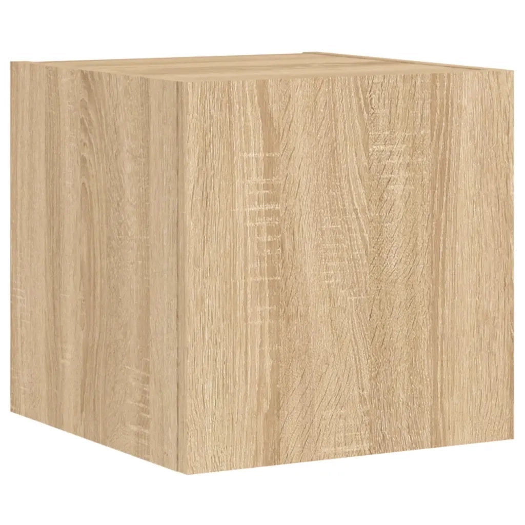 Mobili TV a Muro 4pz | Armadietto TV | Mobile Porta TV con Luci LED Rovere Sonoma