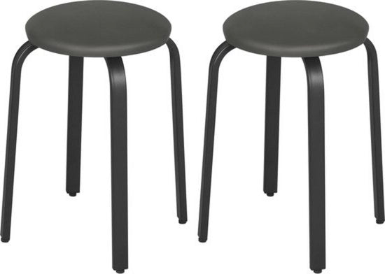 Set di 2 sgabelli da cucina - ripiegabili & spazievend - struttura robusta - soluzione di seduta pratica - ideale per spazi piccoli - grigio