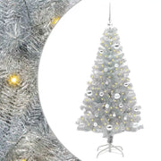 Albero di Natale con 150 LED con supporto-Luci decorative natalizie Argento 150 cm PET 591017