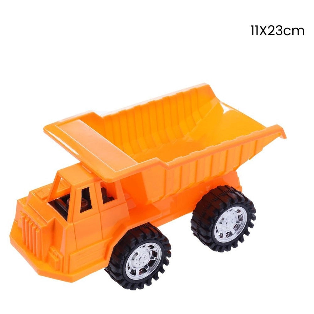 Trade Shop - Camion Giocattolo Arancione Con Cassone Ribaltabile Per Bambini Spiaggia 11x23cm 258260 -
