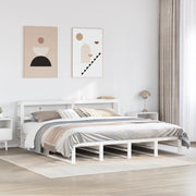 vidaXL Giroletto con Testiera Bianco 200x200 cm Legno Massello di Pino