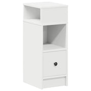 Comodino | Armadio da Notte | Mobiletto da notte con Cassetto Bianco 25x31x66 cm