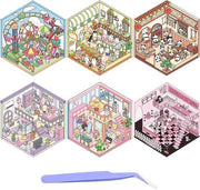 6 set di adesivi 3D per interni: presepi, caffè, bar, ristoranti, alberghi e scene con animali da compagnia per adulti e bambini.