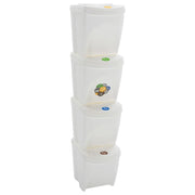 Contenitori per rifiuti impilabili 4 pezzi 100 litri polipropilene bianco 02_0006036