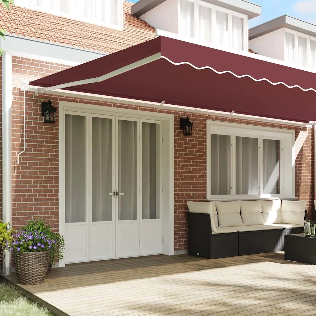 Tenda da Sole Retrattile Manuale Bordò 600x300 cm 3215222