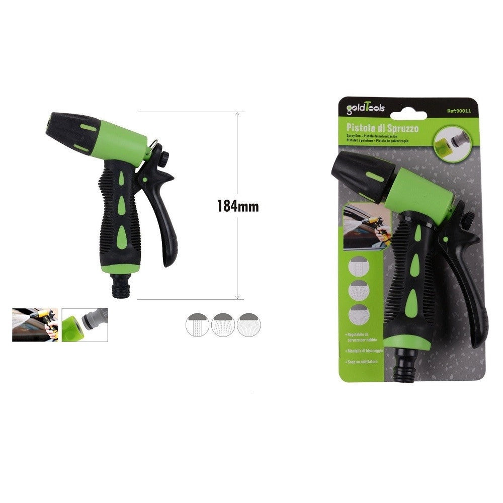 Trade Shop - Pistola Di Spruzzo Da Giardino Alta Pressione 3 Getti Regolabile 184 Mm 90011 -