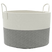 Cestino Portaoggetti Grigio e Bianco ?51x33 cm in Cotone CFW5204281