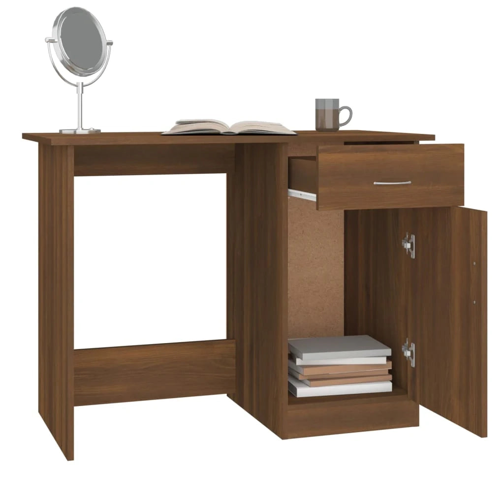 Scrivania tavolo postazione di lavoro mobile per computer studio rovere 100 x 50 x 76 cm legno ingegnerizzato marrone 02_0023600