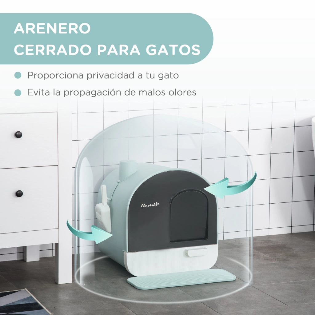 Casetta per Gatti con Vassoio Estraibile ¨C Zephmum ¨C 43x44x47 cm Verde