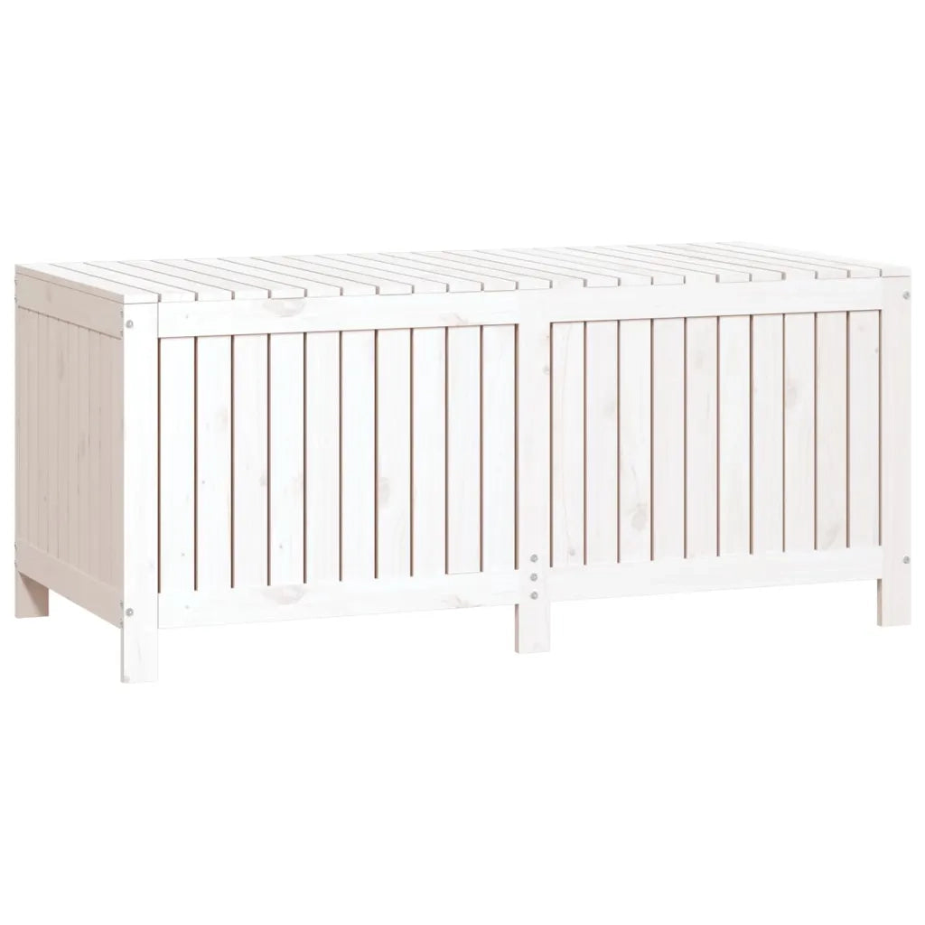 Contenitore da Giardino-Cassapanche da esterno Bianco 147x68x64 cm Legno Massello Pino