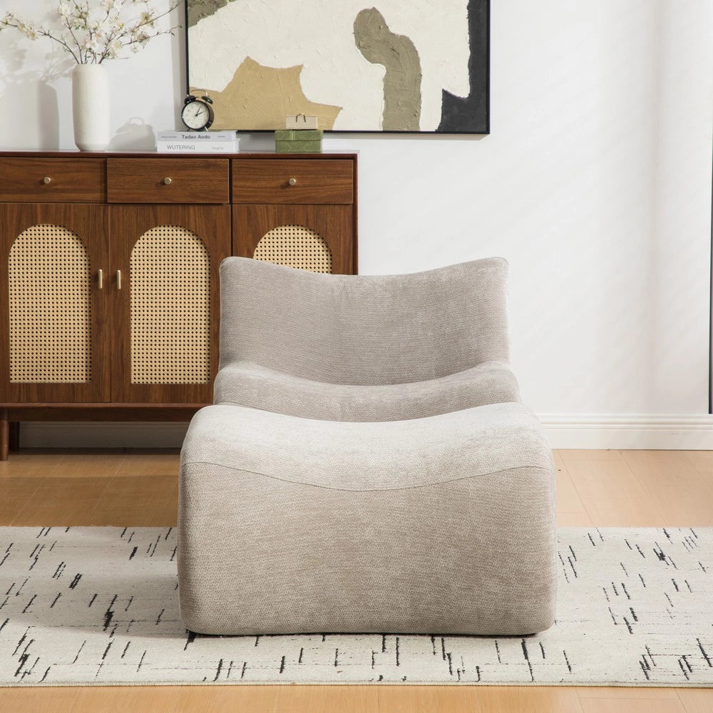 Divano Modulare in Tessuto Chenille ¨C MINIMAL ¨C Grigio, Morbido, Antimacchia