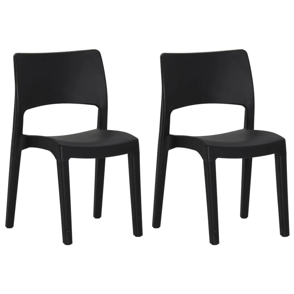 Sedie da Giardino 2 pz in Polipropilene Antracitecod mxl 130418