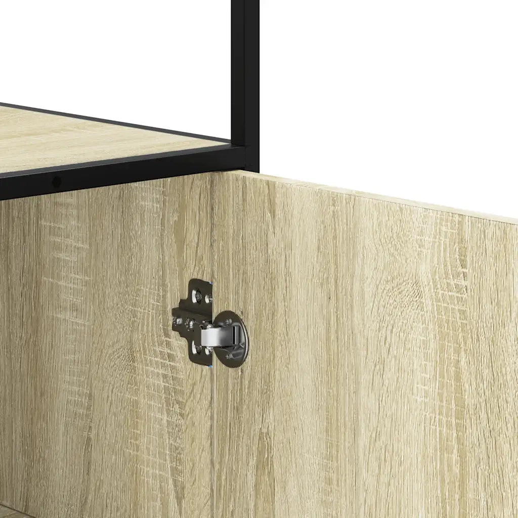 Credenza | Madia | Buffet da pranzo | Armadio da pranzo Rovere Sonoma 68x35x139 cm Legno Multistrato Metallo