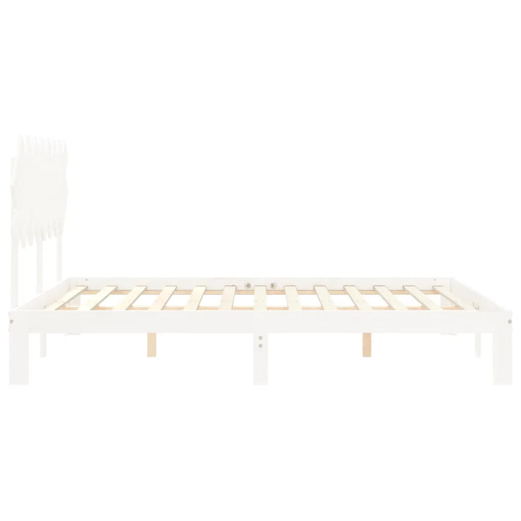 Giroletto senza Materasso Bianco 160x200 cm Legno Massello Pino 3193737