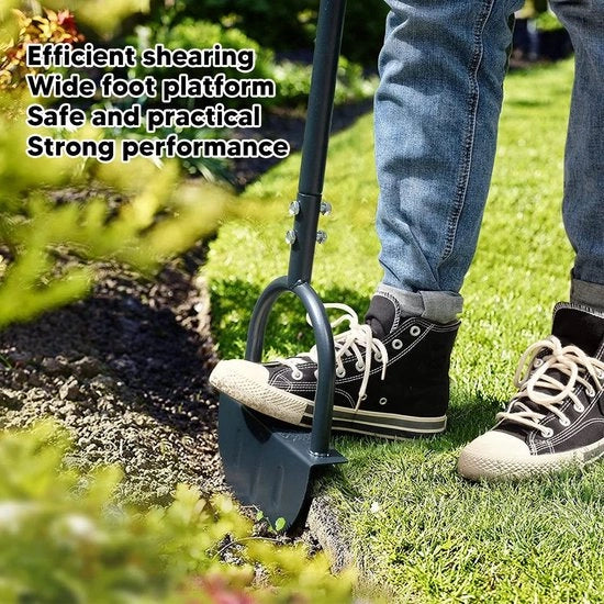 Trimschop Manuale a Manica Alta - Raggio di Azione 30 cm - Lame in Acciaio di Carbone - Piattaforma di Base Ampla - Facile Pulizia - Ideale per Giardini e Terrazze - Trasformabile in Trimschop
