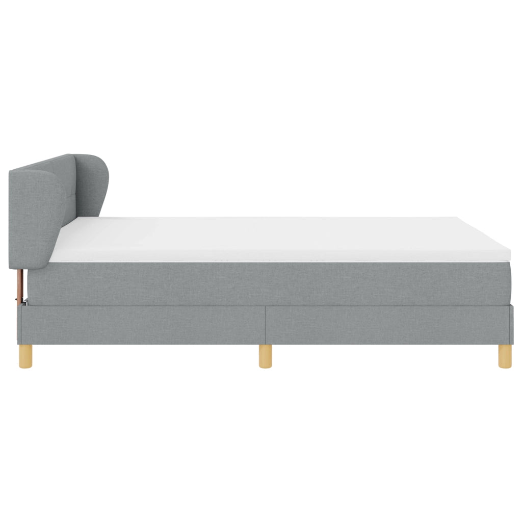 Letto a Box Spring con Materasso - Grigio Chiaro, 140x200 cm, Tessuto