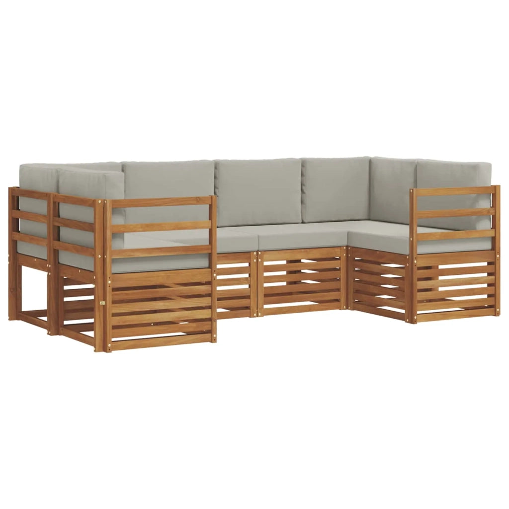 Set divano sezionale con cuscino 6 pcs Grigio Naturale e Chiaro