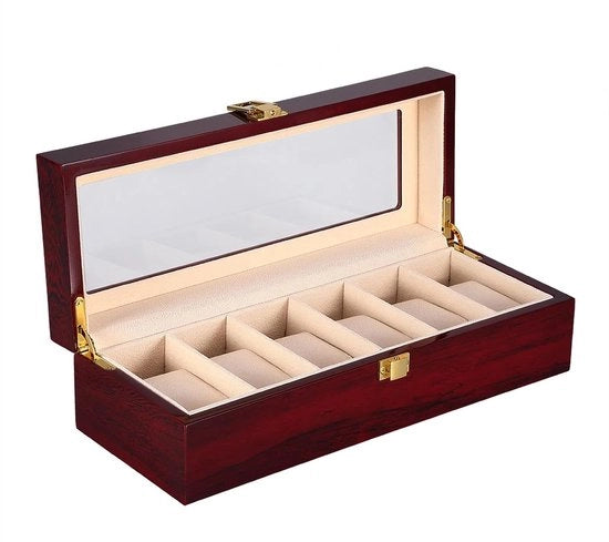Cassettiere in legno per orologi da uomo e donna