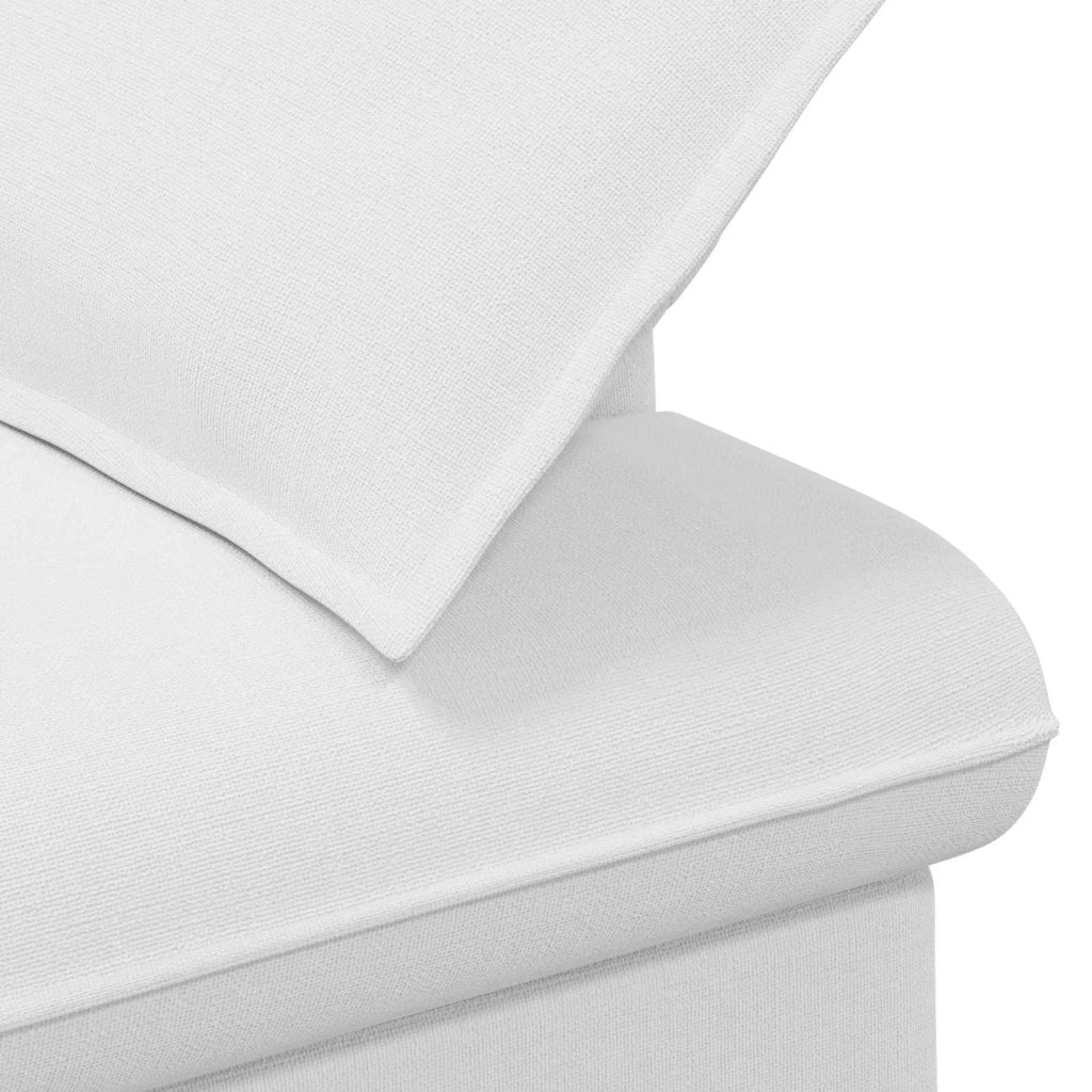 Loveseat con bottoni imbottiti Bianco 111 x 68 x 80 cm Tessuto 42041806