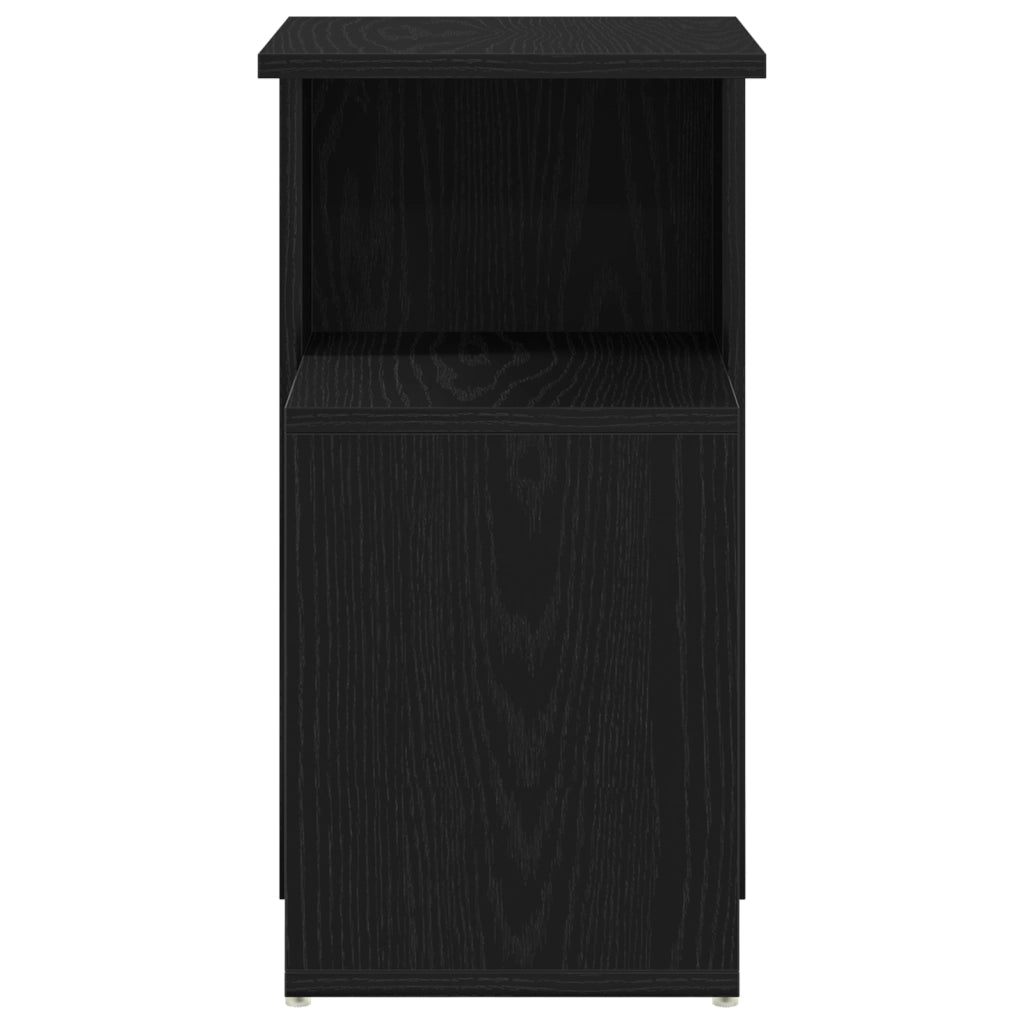 Tavolino  Nero Rovere 36x30x56 cm Legno ingegnerizzato
