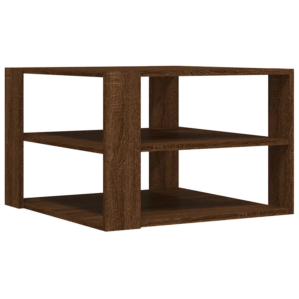 Tavolino Salotto-Tavolino da soggiorno-Tavolo Rovere Marrone 58x58x40 Legno Multistrato