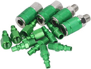 Set di connessione rapida in alluminio - Collegamento a vuoto 1/4 pollici NPT - Connettori universali - Set di viti - Pressione massima 300 PSI - Connettore sicuro con viti di blocco