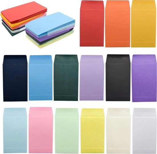 150 Pacchi di Carta per Semi, Pacchetti Colorati Piccoli con Fondo Adesivo per Piccoli Oggetti e Raccolta di Francobolli (5,7 x 8,9 cm)
