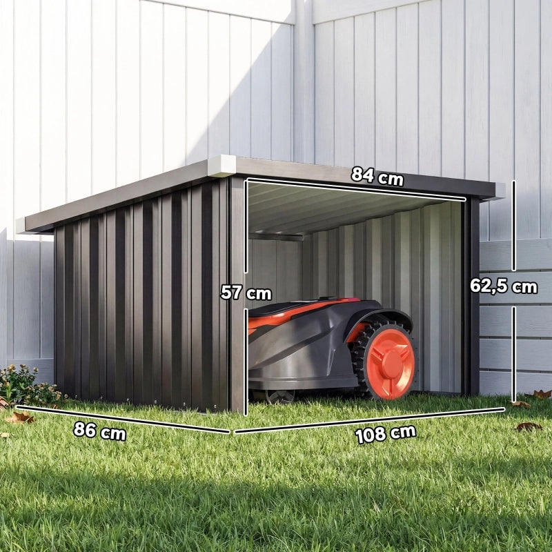 GARAGE PER RASAERBA ROBOT 108 x 86 x 62,5 cm Acciaio Grigio Scuro