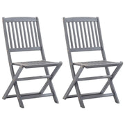 Sedie da Giardino Pieghevoli 2pz con Cuscini in Massello Acacia 3064538
