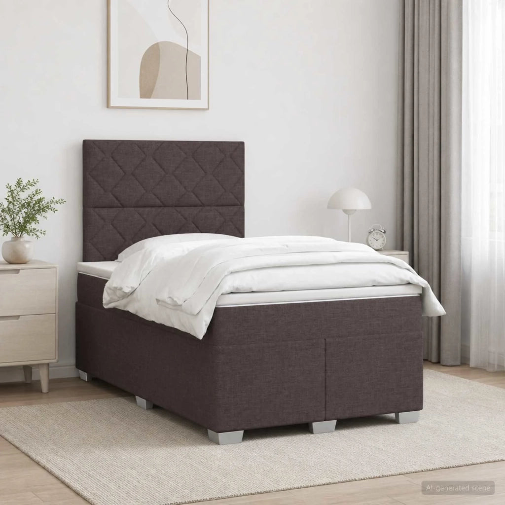 Letto box spring con materasso Marrone Scuro 120 x 190 cm 3454834