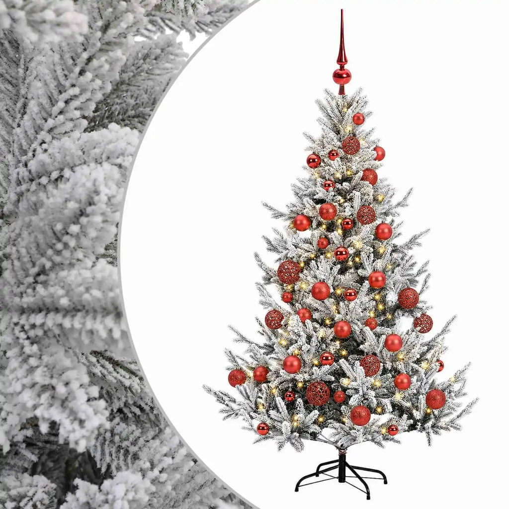 Albero di Natale artificiale con palline 120 cm 150 LED 3465879