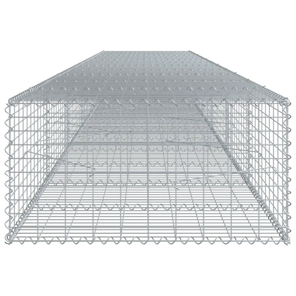 Cesto Gabbione con Copertura 600x100x50 cm in Ferro Zincato 3295183