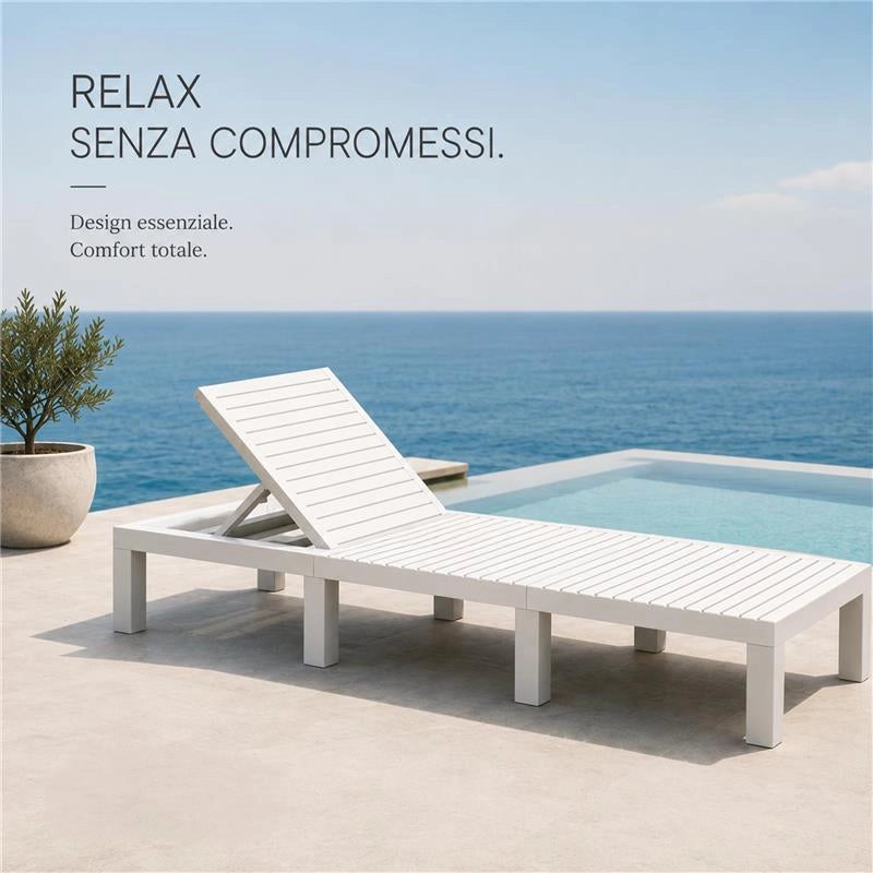 LETTINO SDRAIO PRENDISOLE IN RESINA HAITI BIANCO 195 X 65 X H78 CM