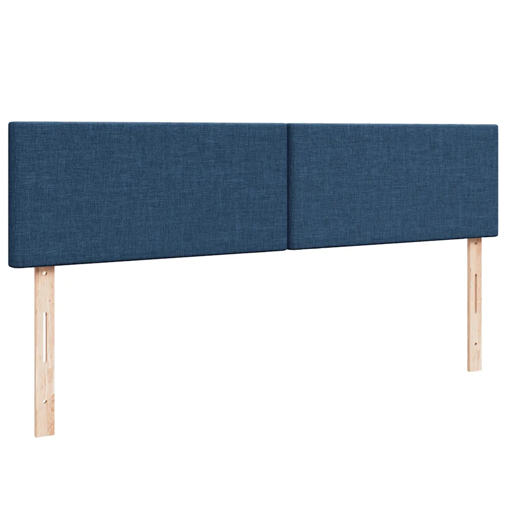 Struttura Letto Pouf con Materassi Blu 200x200 cm in Tessuto 3312835