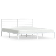 Giroletto con Testiera-Struttura letto con testiera Metallo Bianco 183x213 cm 455904