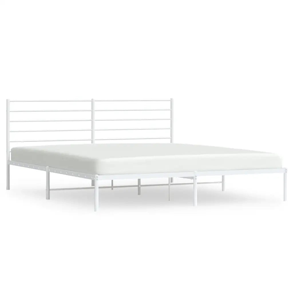 Giroletto con Testiera-Struttura letto con testiera Metallo Bianco 183x213 cm 455904