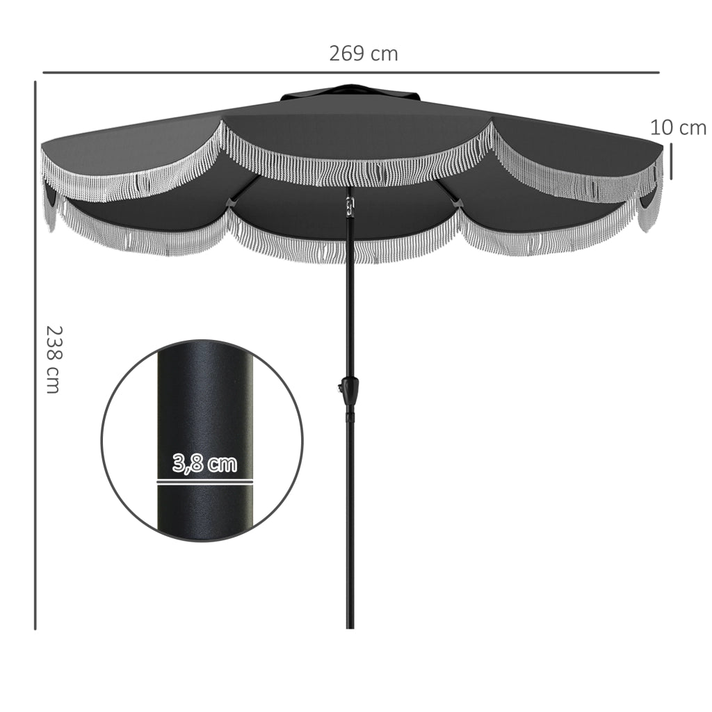 Ombrellone da giardino a 8 lati ¨C zephmum ¨C ?269 cm, schermo UV, colore grigio scuro