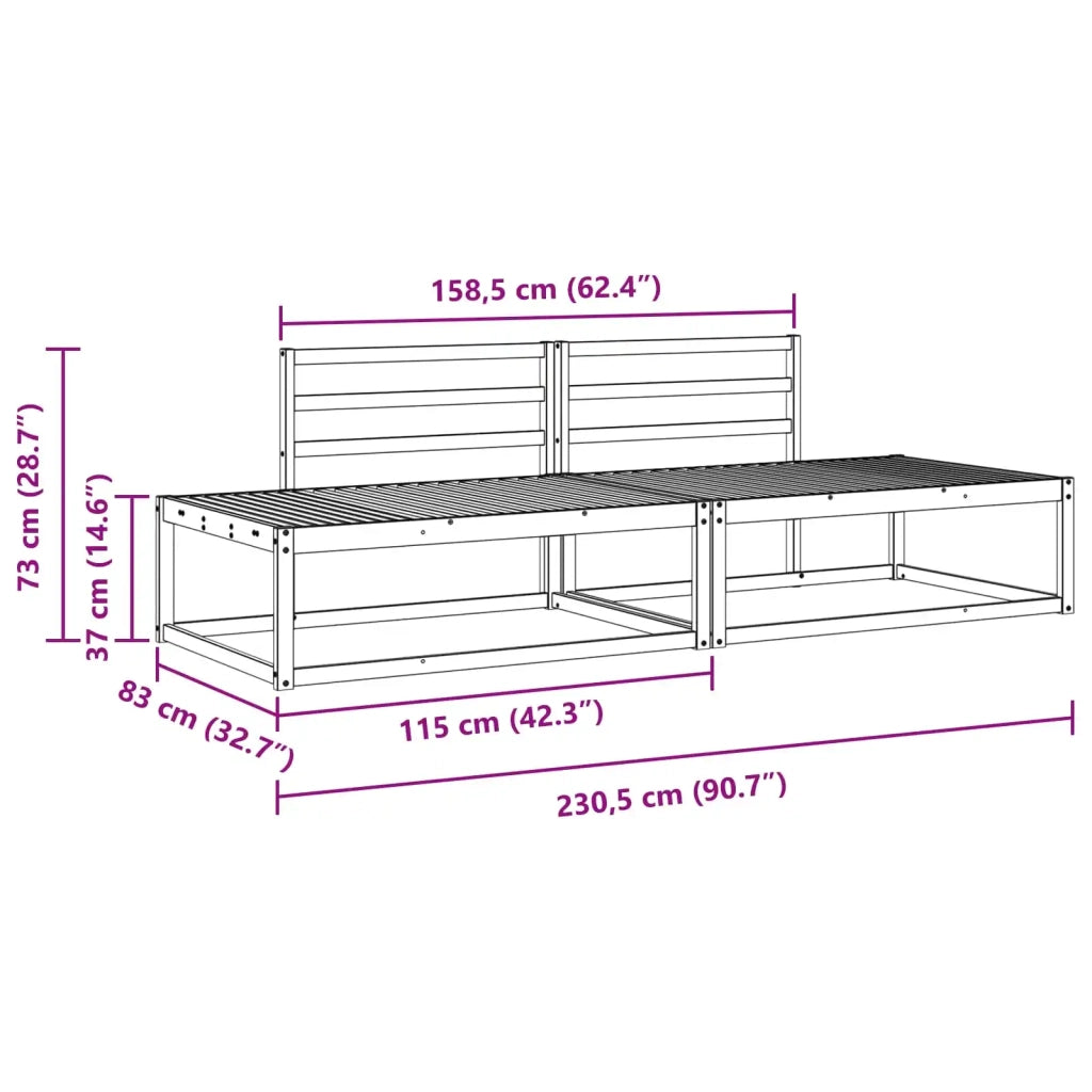 Set di divani da esterno-Sofa da giardino Naturale Legno di Acacia Massello 123946