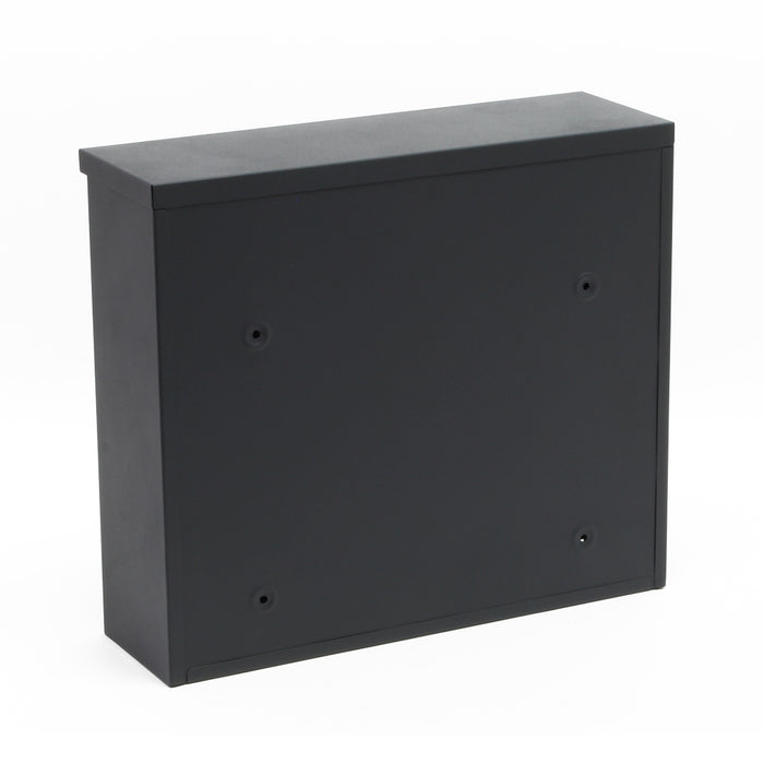 Cassetta postale singola V12 in acciaio verniciato a polvere antracite con finestrelle e vetrino portanome