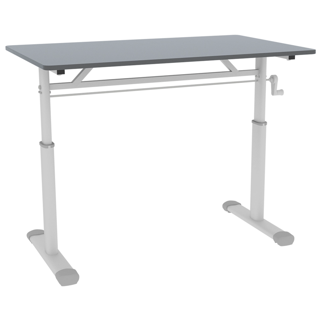 SCRIVANIA Regolabile in altezza 108x66 cm Grigio Metallo e Legno
