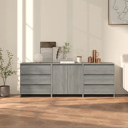 Credenze 3 pz Grigio Sonoma in Legno Multistrato cod mxl 6943