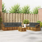 Set divani 8 pcs Naturale e Antracite Legno di Acacia Massello 3374507