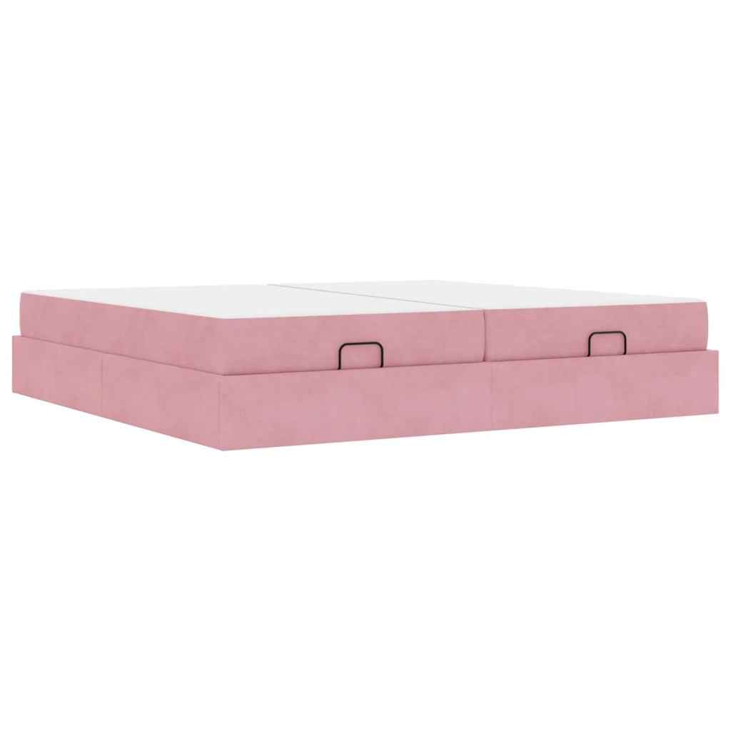 Struttura letto con materasso con materasso 2 pcs Rosa Velluto 3399587