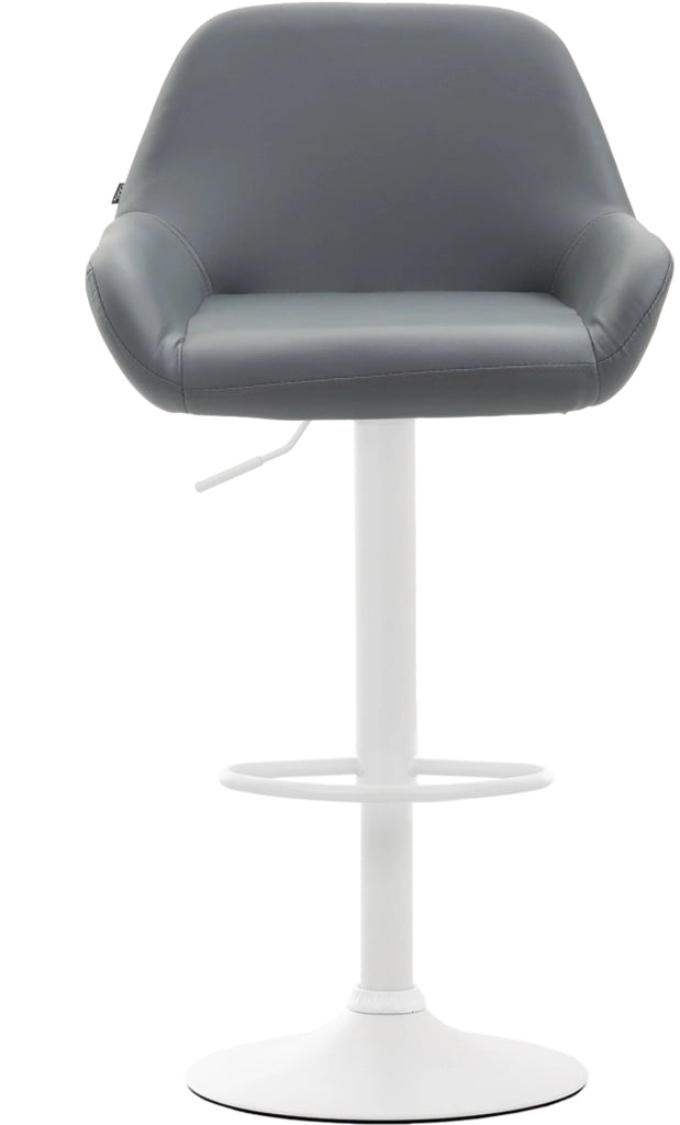 Sgabello Braga in similpelle grigio,bianco