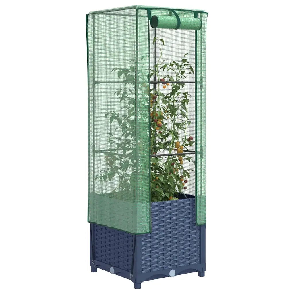 vidaXL Letto Rialzato con Copertura Serra Effetto Rattan 40x40x139 cm
