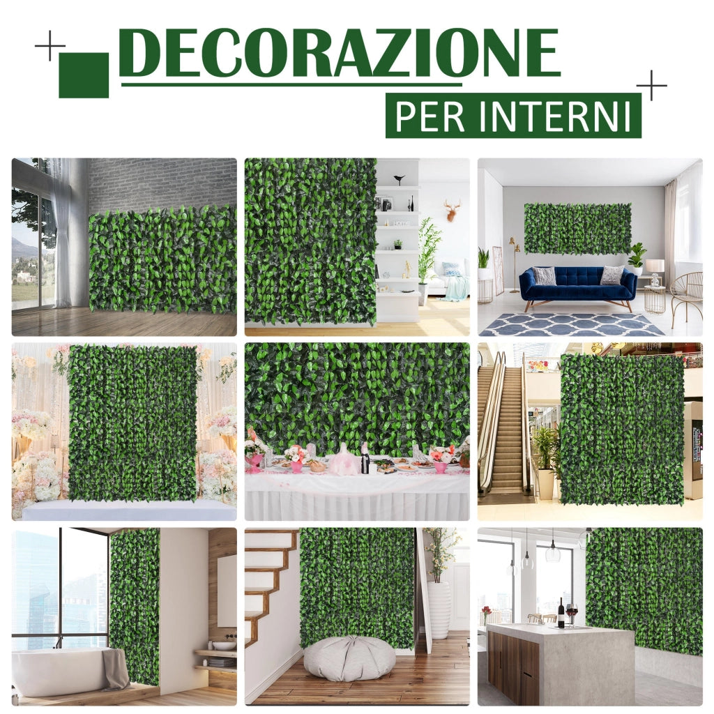 EasyComfort Rotolo di Siepe Artificiale 3x1 m in PE e Tessuto per Balcone e Giardino, Verde Chiaro e Verde Scuro